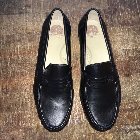 SAS San Antonio Shoes Ace Slip On Moccasin Mens 12W Black Leather Shoe Loafer - Picture 11 of 11